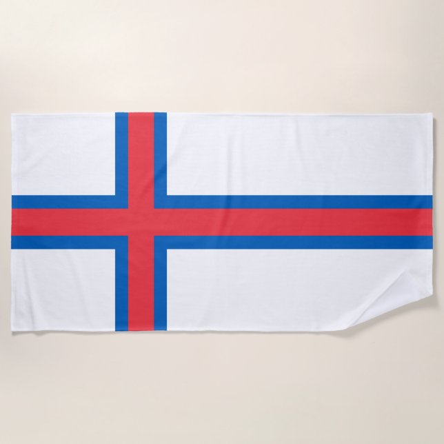 Serviette De Plage Drapeau des îles Féroé (Devant)