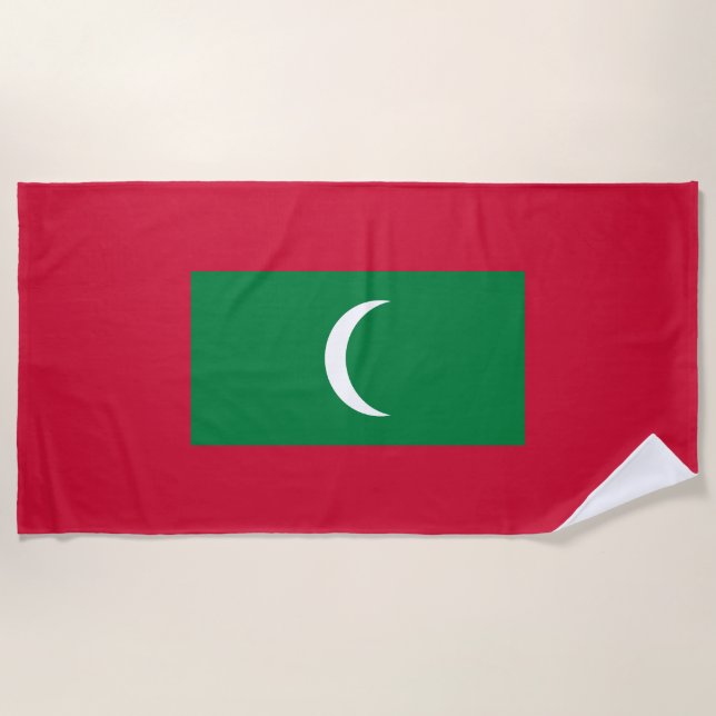 Serviette De Plage Drapeau des Maldives (Devant)