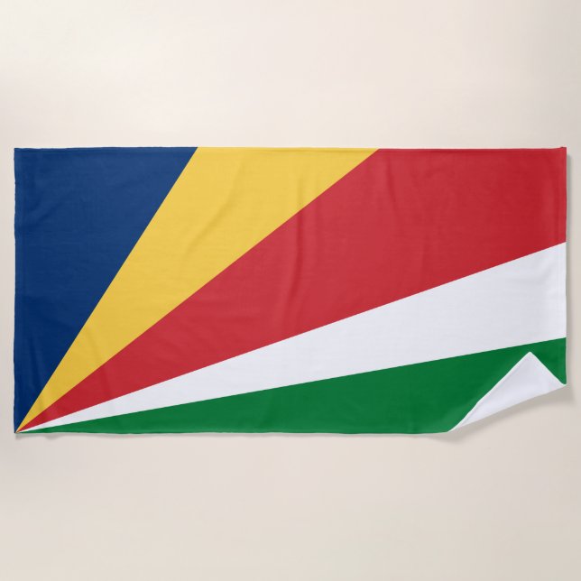 Serviette De Plage Drapeau des Seychelles (Devant)