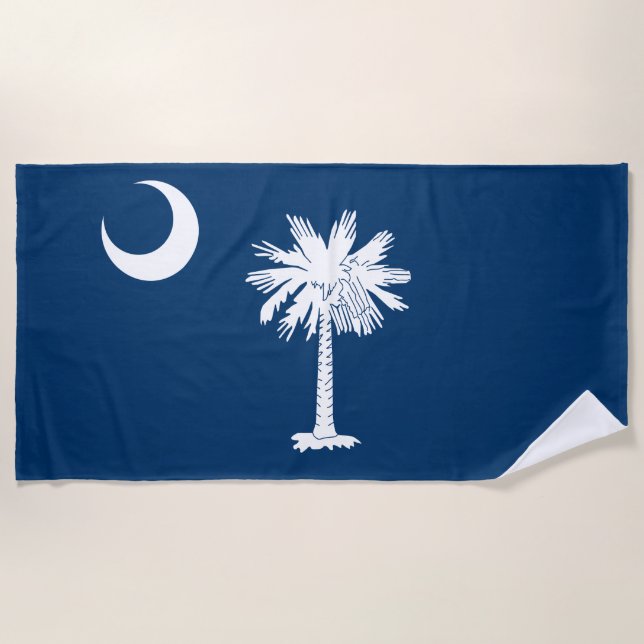 Serviette De Plage Drapeau d'État de Caroline du Sud (Devant)