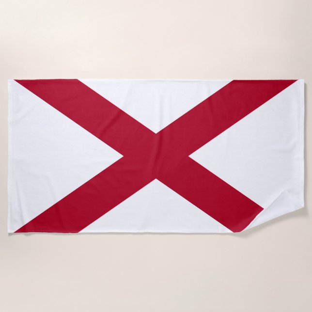 Serviette De Plage Drapeau d'État de l'Alabama (Devant)