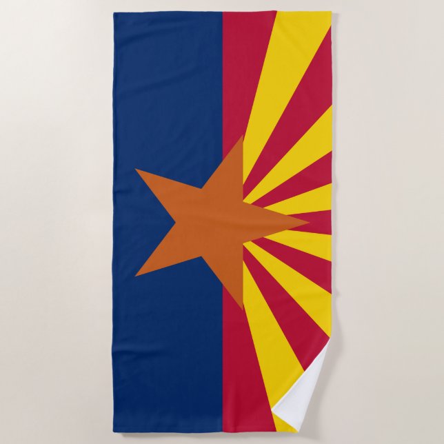 Serviette De Plage Drapeau d'État de l'Arizona (Devant)