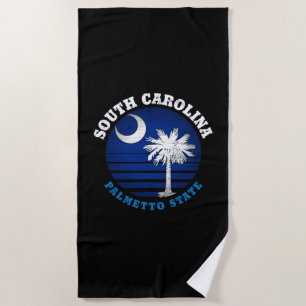 SERVIETTE DE PLAGE DRAPEAU D'ÉTAT DE PALMETTO DE CAROLINE SUD