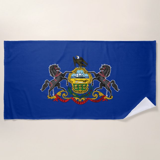 Serviette De Plage Drapeau d'État de Pennsylvanie (Devant)