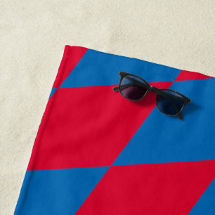 Serviette De Plage Drapeau diamant Bavière bleu et rouge Motif