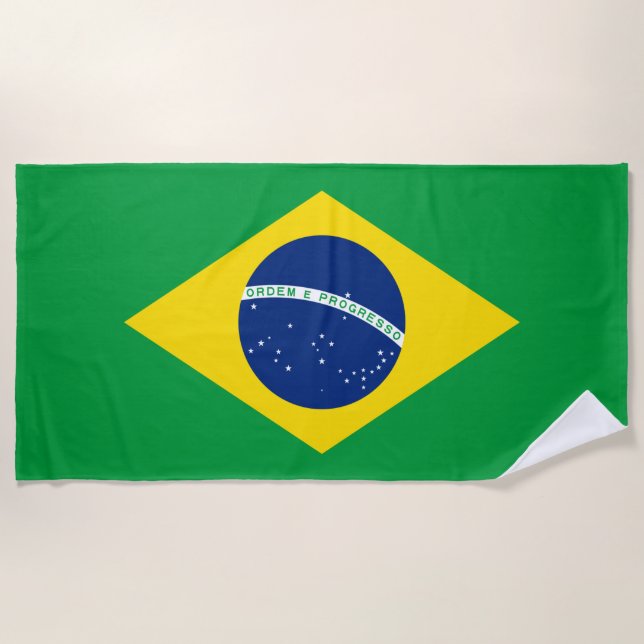 Serviette De Plage Drapeau du Brésil (Devant)