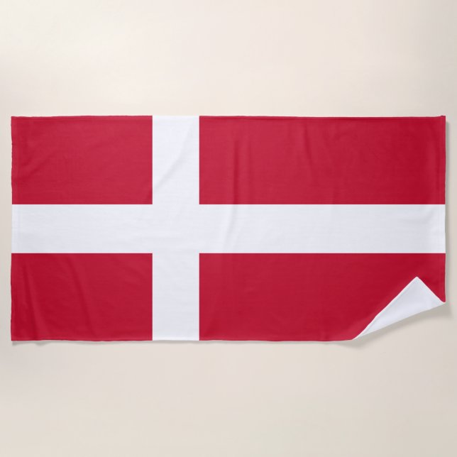 Serviette De Plage Drapeau du Danemark (Devant)