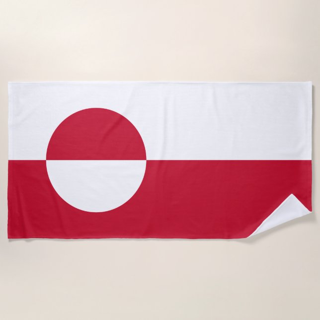 Serviette De Plage Drapeau du Groenland (Devant)