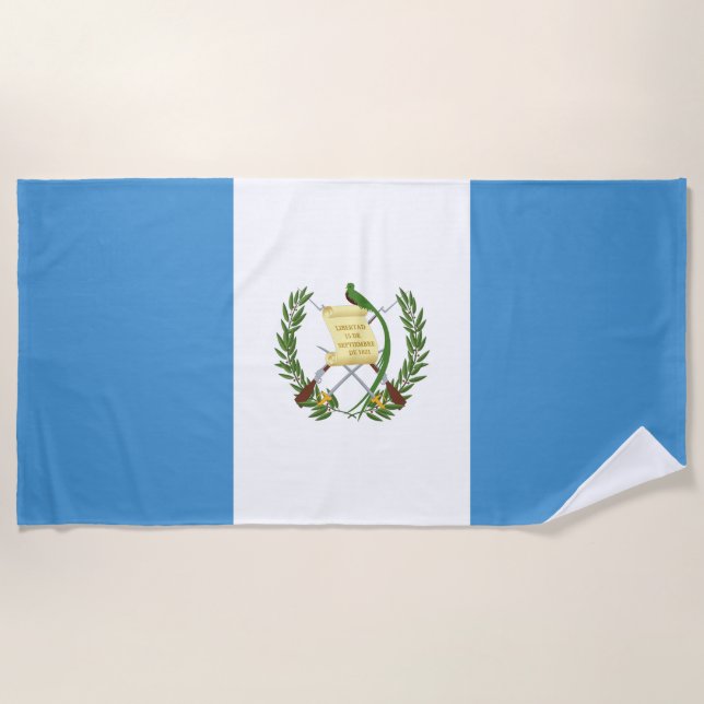 Serviette De Plage Drapeau du Guatemala (Devant)