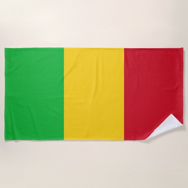 Serviette De Plage Drapeau du Mali (Devant)