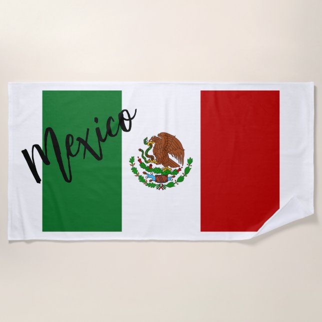 Serviette De Plage Drapeau du Mexique (Devant)