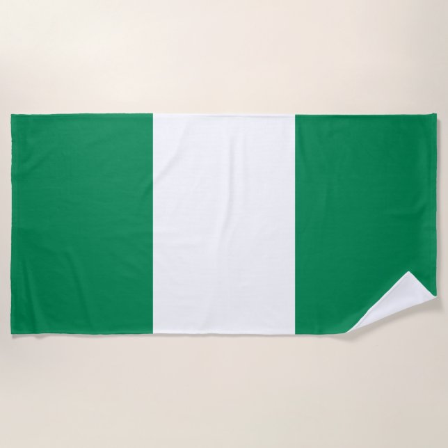 Serviette De Plage Drapeau du Nigéria (Devant)