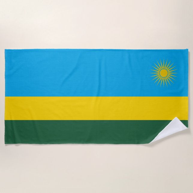 Serviette De Plage Drapeau du Rwanda (Devant)