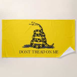 Serviette De Plage Drapeau Gadsden jaune classique Ne marchez pas sur