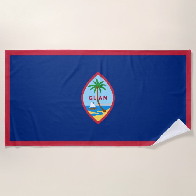 Serviette De Plage Drapeau Guam (Devant)