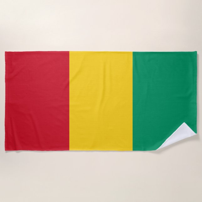 Serviette De Plage Drapeau Guinée (Devant)