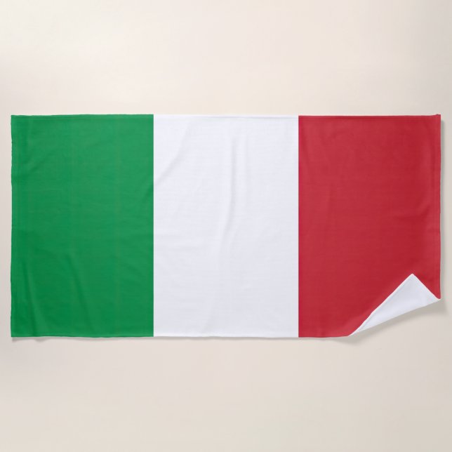 Serviette De Plage Drapeau Italie Tricolore (Devant)