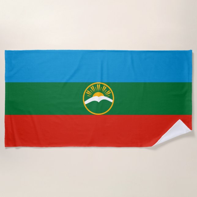 Serviette De Plage Drapeau Karachay Cherkessia (Devant)