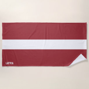 Serviette De Plage Drapeau Lettonie Splendide patriotique