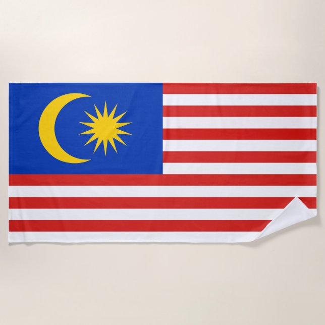 Serviette De Plage Drapeau malais de Malaisie Jalur Gemilang (Devant)