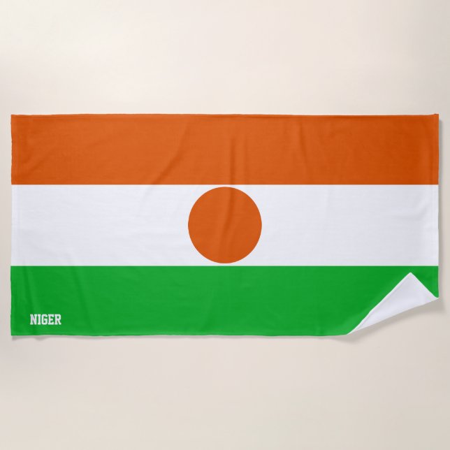 Serviette De Plage Drapeau Niger Splendide patriotique (Devant)