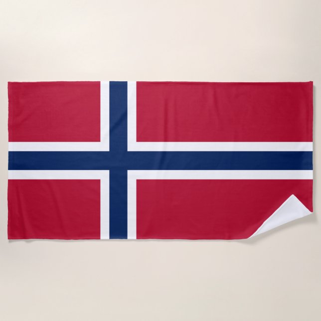 Serviette De Plage Drapeau norvégien (Devant)