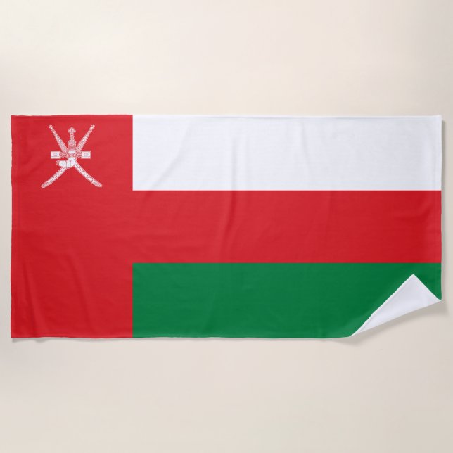 Serviette De Plage Drapeau Oman (Devant)