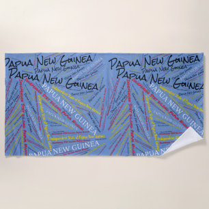 Serviette De Plage Drapeau patriotique de Papouasie-Nouvelle-Guinée a