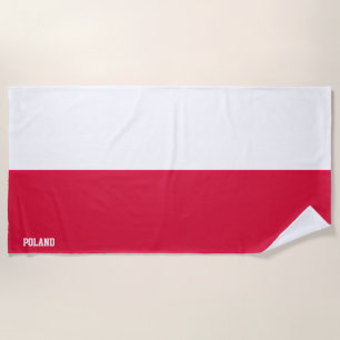 Serviette De Plage Drapeau Pologne Splendide patriotique
