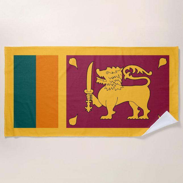 Serviette De Plage Drapeau Sri Lanka (Devant)