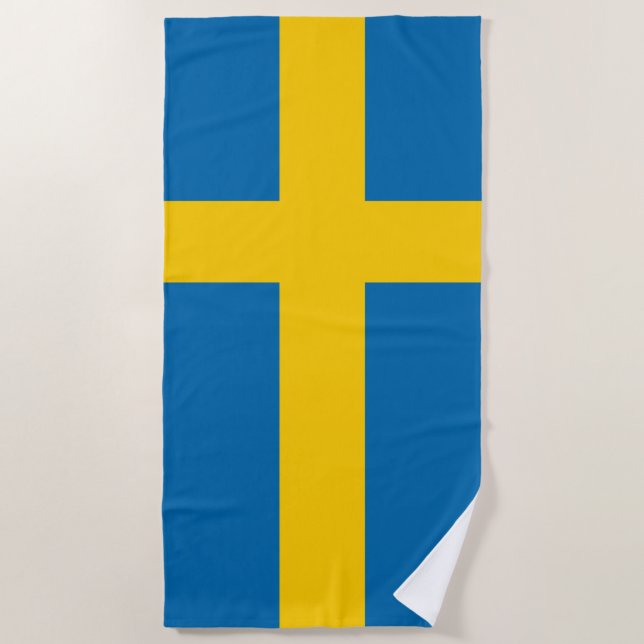 Serviette De Plage Drapeau suédois (Devant)