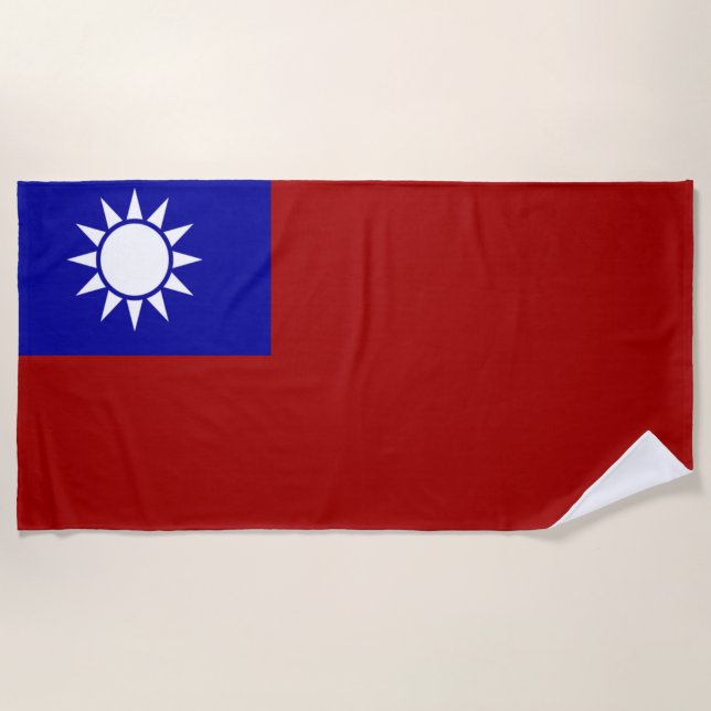 Serviette De Plage Drapeau taïwanais (Devant)