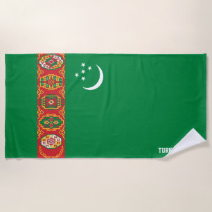 Serviette De Plage Drapeau Turkménistan Splendide patriotique