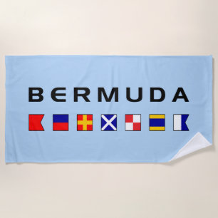 Serviette De Plage Drapeaux de signalisation marine des Bermudes Coul