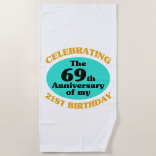 Serviette De Plage Drôle 90e anniversaire Gag cadeau