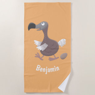 Serviette De Plage Drôle dessin animé d'oiseau de dodo