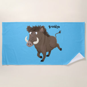 Serviette De Plage Drôle dessin humoristique de rasoir de sanglier