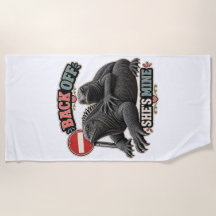 Serviette de plage drôle d'iguane Reculez Elle est
