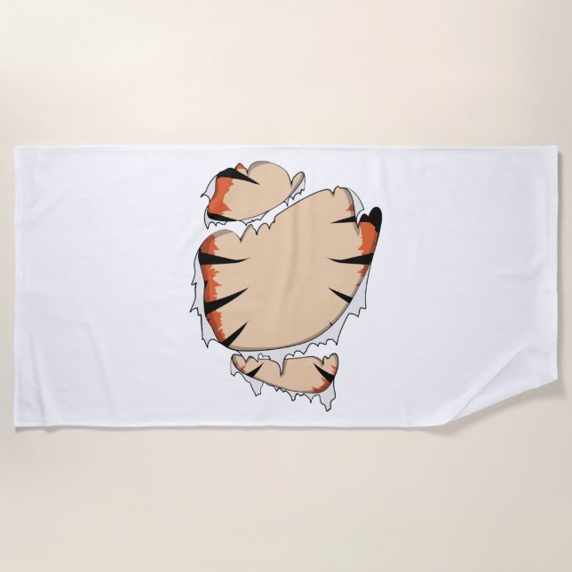 Serviette De Plage Drôle Halloween Cool Drôle Halloween pour Tiger (Devant)