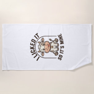 Serviette De Plage Drôle Je L'ai Léché Vache Chemise Vintage Ferme De
