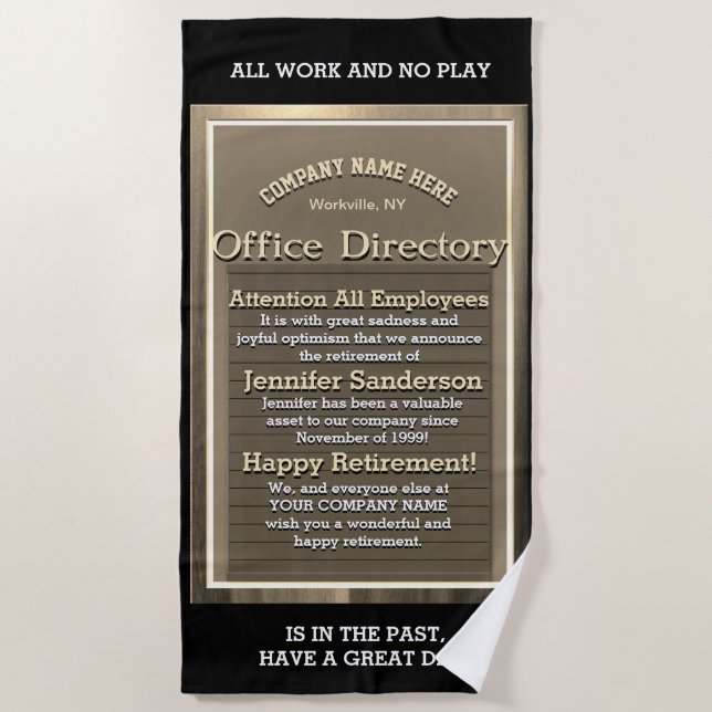 Serviette De Plage Drôle retraite Relax et s'amuser (Devant)