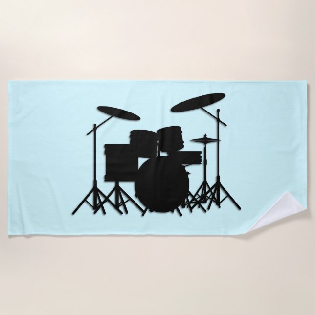 Serviette De Plage Drum Music Design Blue (Devant)