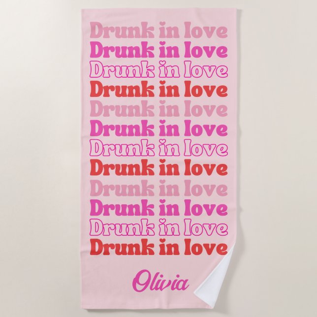 Serviette De Plage Drunin in Love Bachelorette Party Personnalisé (Devant)