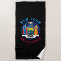 SERVIETTE DE PLAGE DU DRAPEAU DE L'ÉTAT DE NEW YOR
