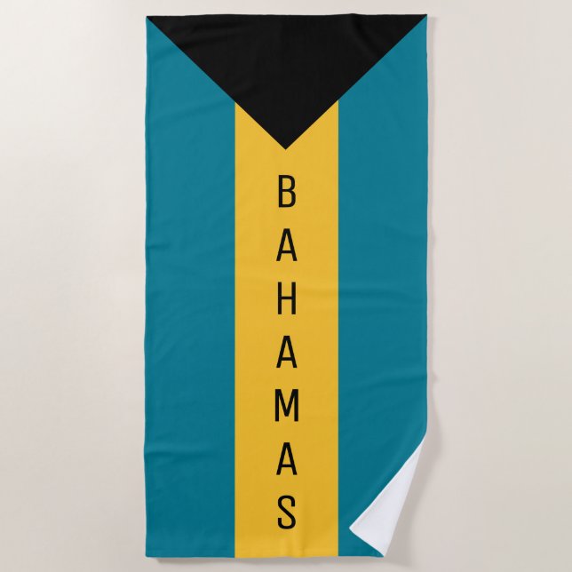 serviette de plage du drapeau des Bahamas (Devant)