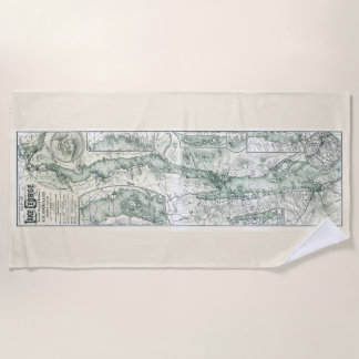 Serviette de plage du lac George – Édition carte d