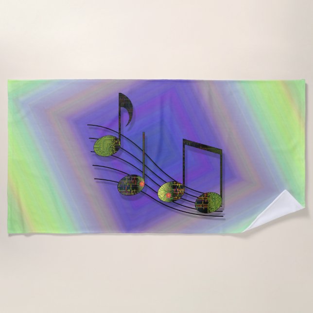 Serviette De Plage Dubstep Notes Beach Towel (Devant)