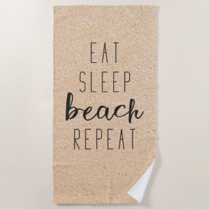 Serviette De Plage Eat Sleep Beach Repeat