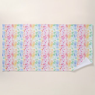 Serviette De Plage Eau colorée goutte-à-goutte Motif transparent