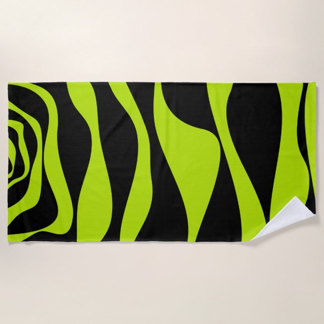 Serviette De Plage Ebb et flux 4 - Lime vert (Devant)